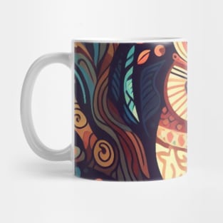 Owl and Mouse Art Deco Mug